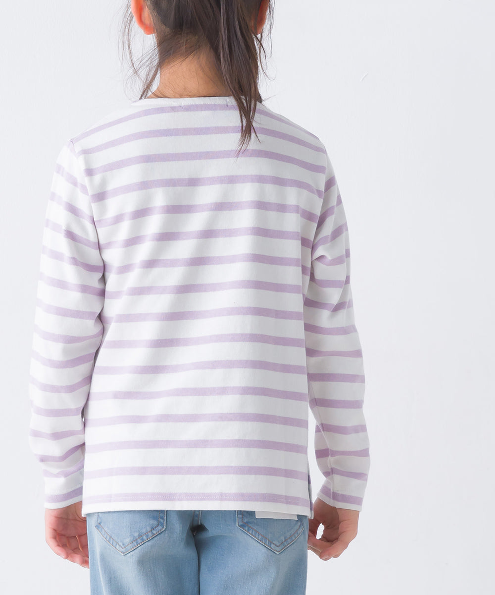 OMNES PURPLE LABEL】キッズ 10番単ボーダー長袖Tシャツ【6124-5482】
